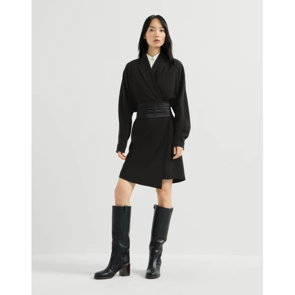 Crêpe cady tuxedo dress