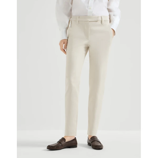 Stretch cotton cover trousers