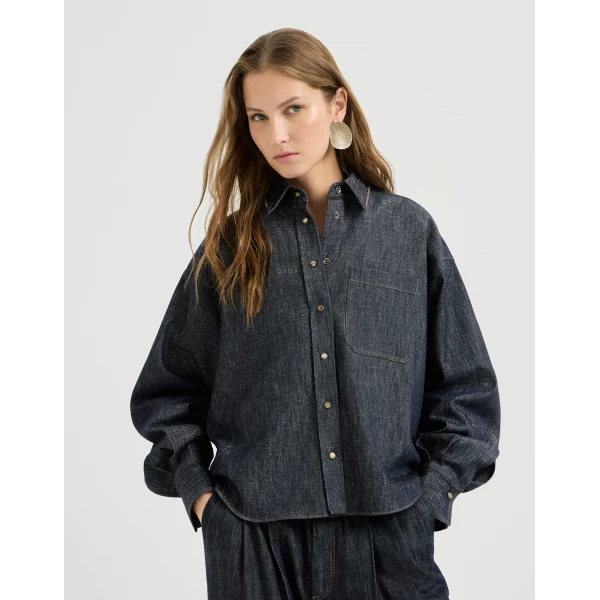 Sparkling no-fade denim shirt