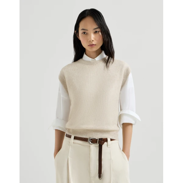 Sparkling mohair and wool T-shirt