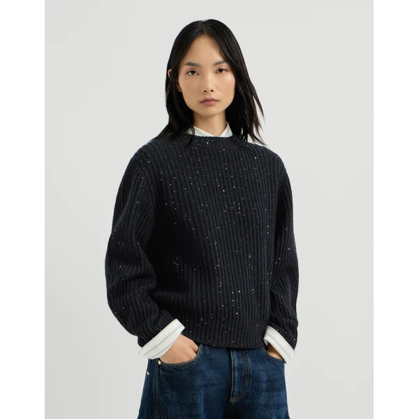 Diamond yarn English rib sweater