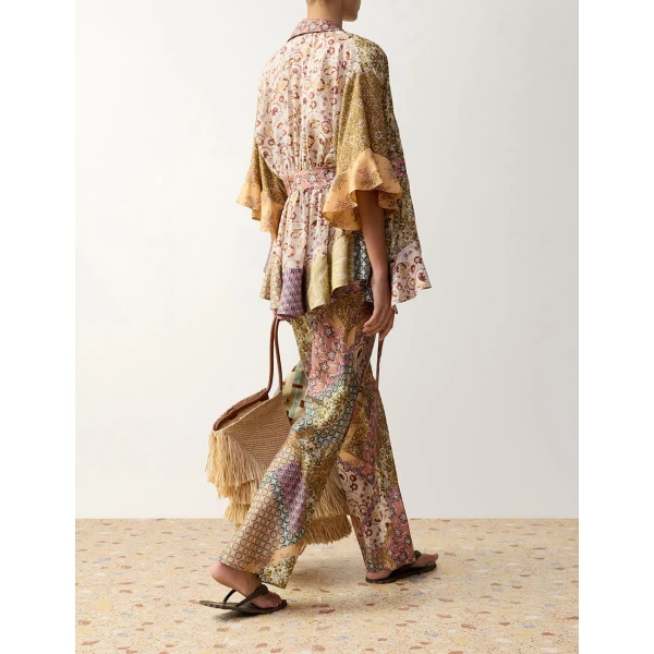 Zimmermann Fairlight Bias Pant in Multicolour, view 4