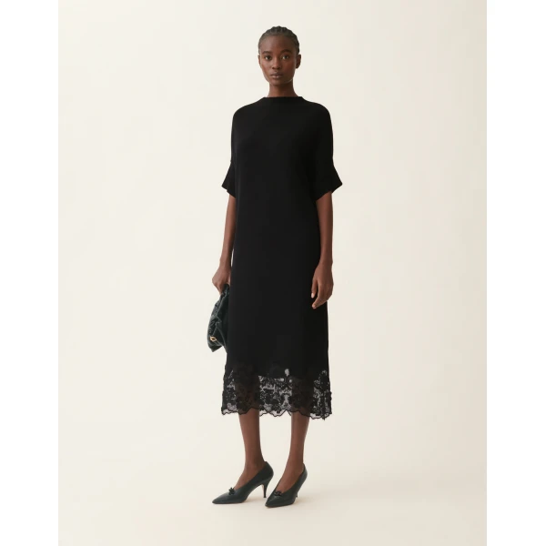 Fabiana Filippi Kimono Wool Dress in Black