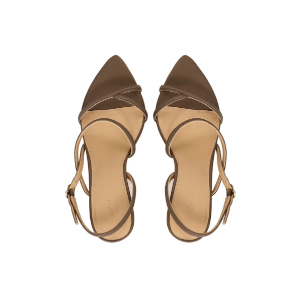 Beige Acler Brinlee Heel in Sepia, view 4 | Heels
