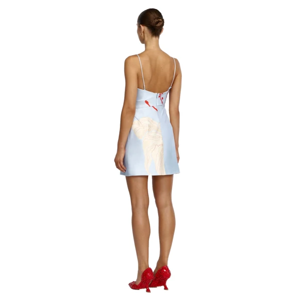 Acler Dunonie Mini Dress in Sky Bloom, view 3