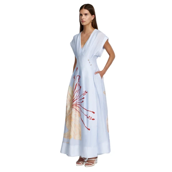 Acler Huxtable Maxi Dress in Sky Bloom, view 2
