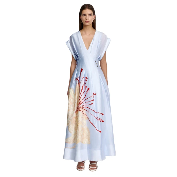 Huxtable Maxi Dress in Sky Bloom