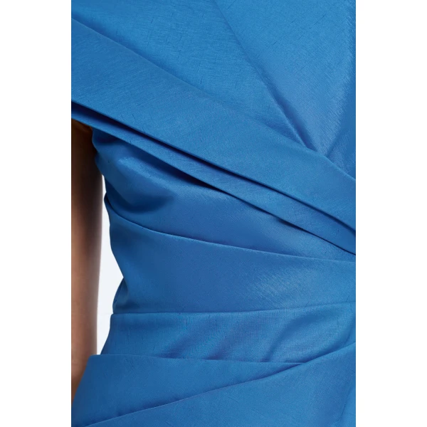 Acler Kenley Mini Dress in Iris Blue, view 4