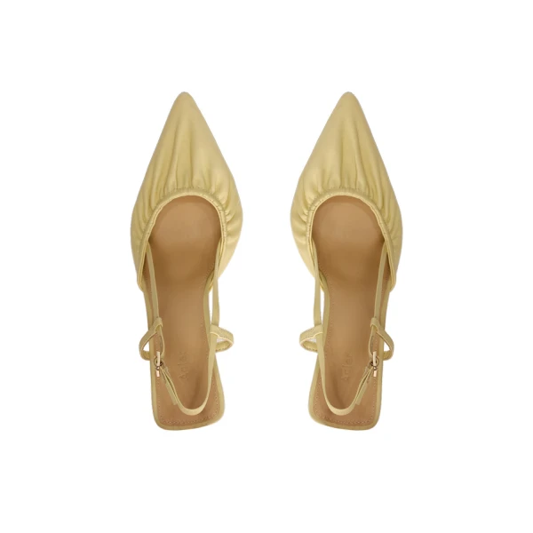 Yellow Acler Leeroy Heel in Buttercream, view 3 | Heels