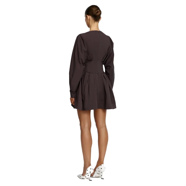 Acler Lomatta Mini Dress in Ganache, view 3