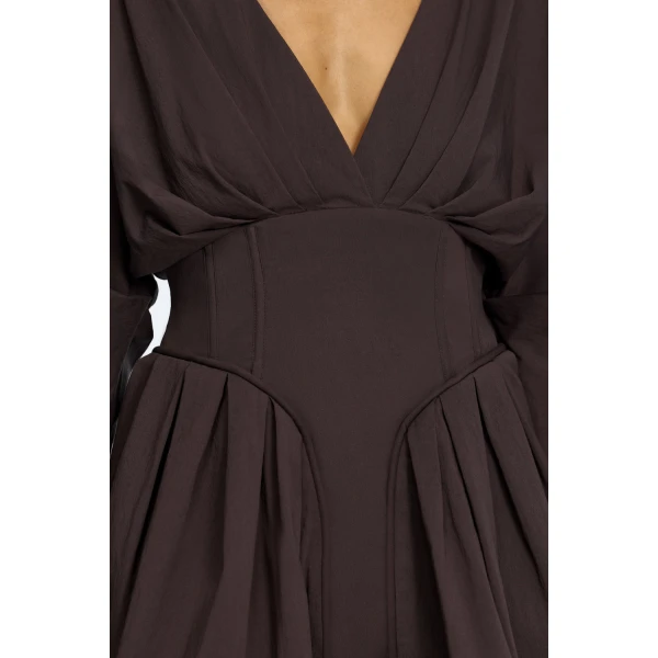 Acler Lomatta Mini Dress in Ganache, view 4