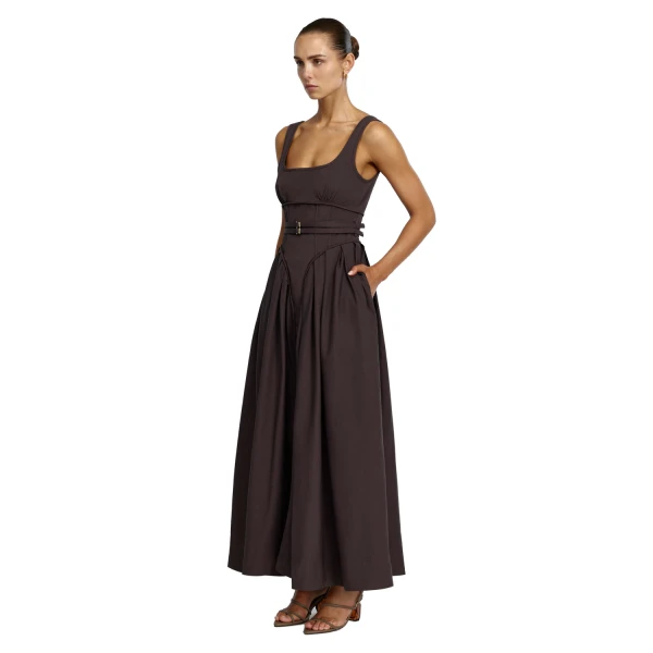 Acler Lutana Maxi Dress in Ganache, view 2