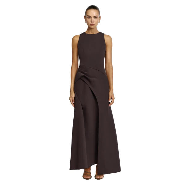 Pellat Maxi Dress in Ganache
