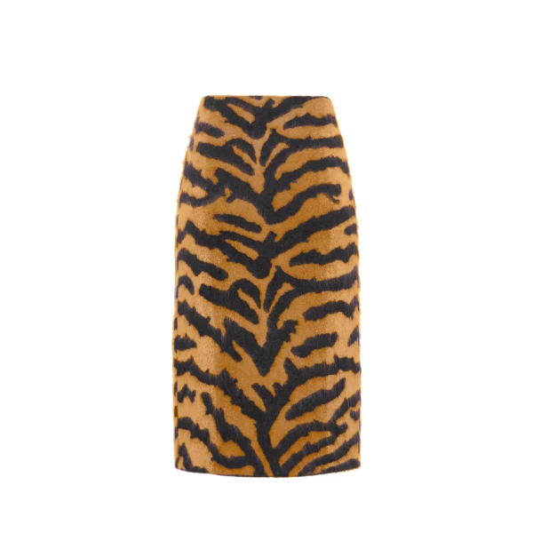 Amari Skirt in Brushed Cashmere, Tiger