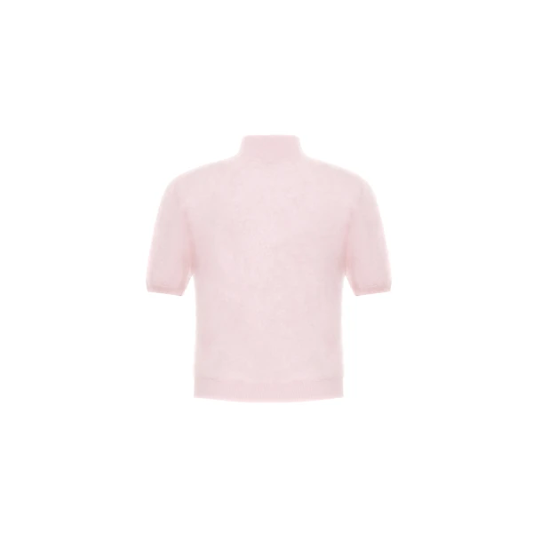 Adam Lippes Ari Top in Brushed Cashmere, Pink
