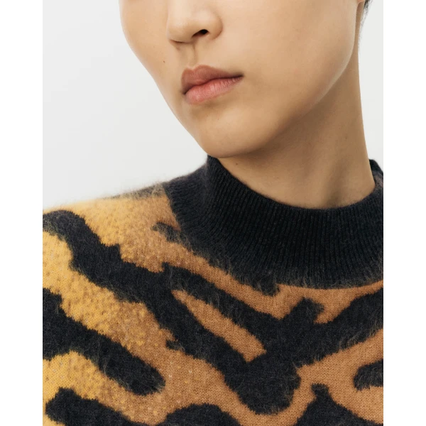 Adam Lippes Ari Top in Brushed Cashmere, Tiger