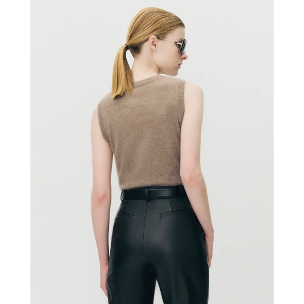 Adam Lippes Ava Shell in Brushed Cashmere, Barley