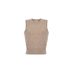 Adam Lippes Ava Shell in Brushed Cashmere, Barley | Sweaters | Coveti