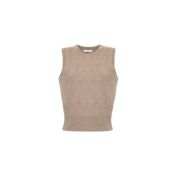 Adam Lippes Ava Shell in Brushed Cashmere, Barley | Sweaters | Coveti