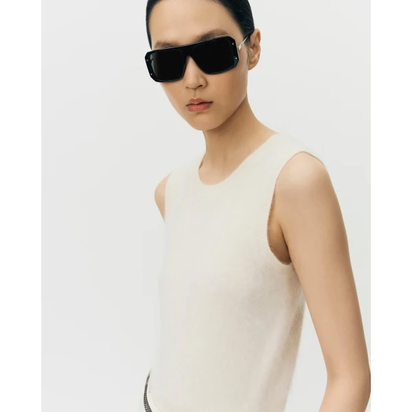 Adam Lippes Ava Shell in Brushed Cashmere, Ivory