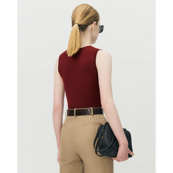 Adam Lippes Ava Shell in Fine Cashmere, Merlot