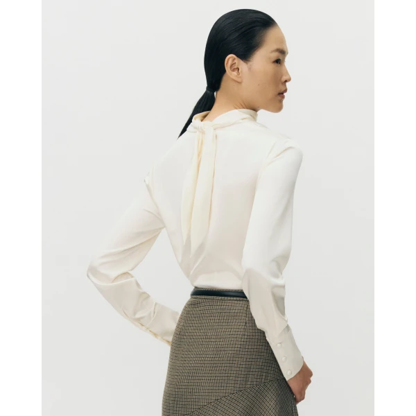Adam Lippes Blaine Top in Silk Charmeuse, Ivory