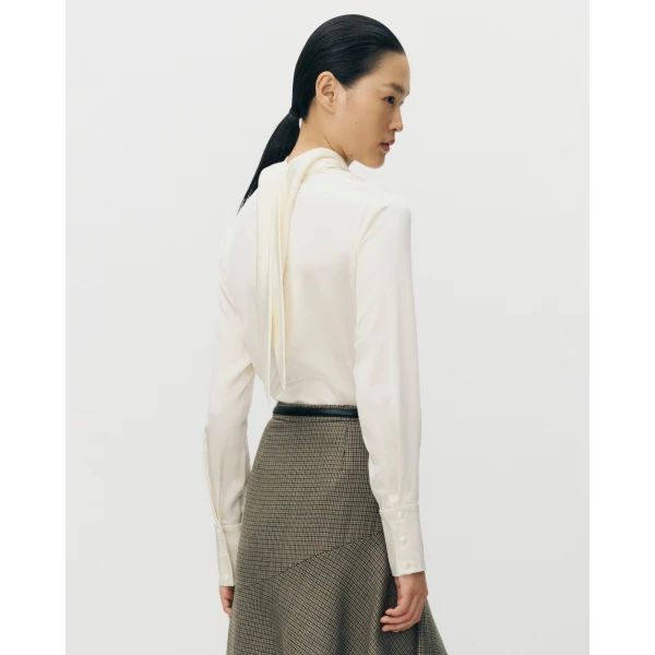 Adam Lippes Blaine Top in Silk Charmeuse, Ivory