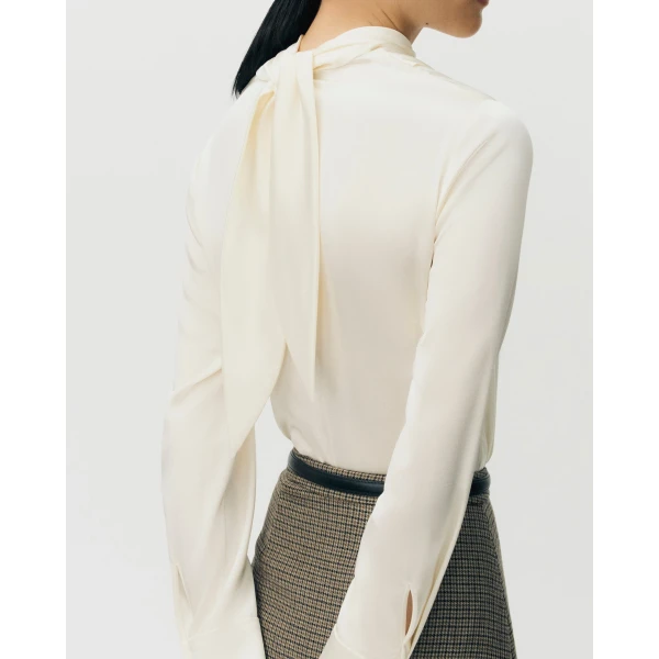 Adam Lippes Blaine Top in Silk Charmeuse, Ivory