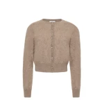 Adam Lippes Cruz Cardigan Knit in Brushed Cashmere, Barley | Cardigan | Coveti