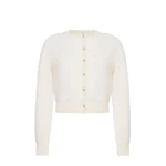 Adam Lippes Cruz Cardigan Knit in Brushed Cashmere, Ivory | Cardigan | Coveti
