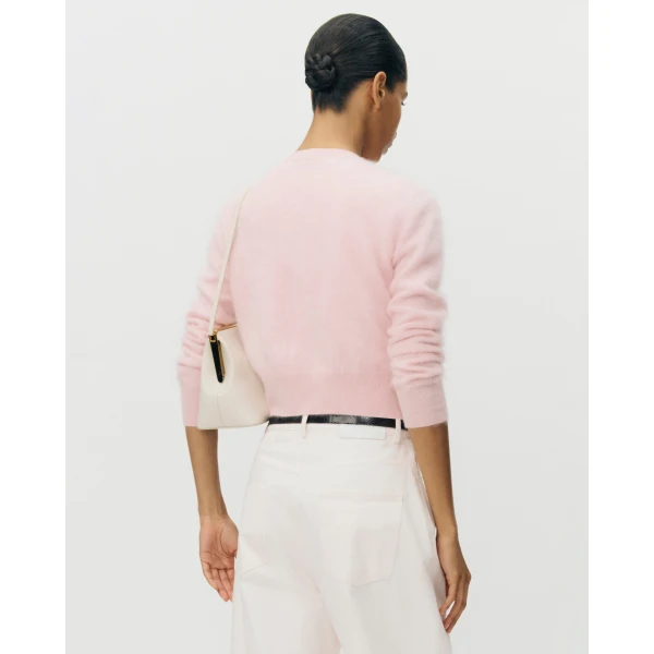 Adam Lippes Cruz Cardigan Knit in Brushed Cashmere, Pink