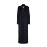 Adam Lippes Daia Coat in Double-Face Cashmere, Ebony | Wool Coat | Coveti