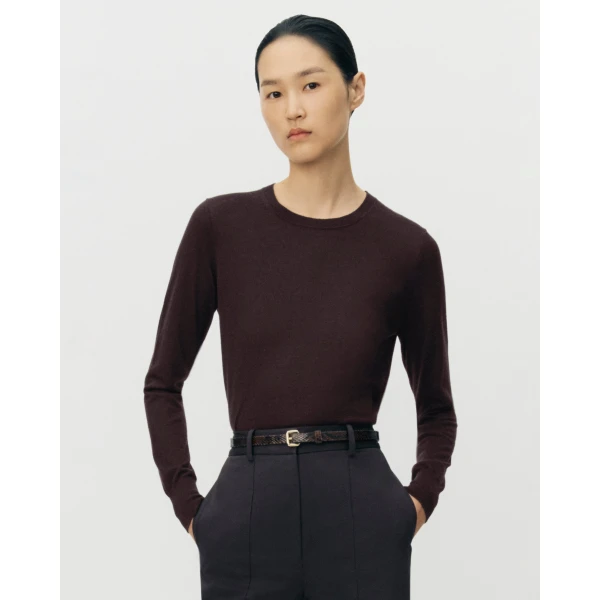 Adam Lippes Didion Knit in Fine Cashmere, Espresso