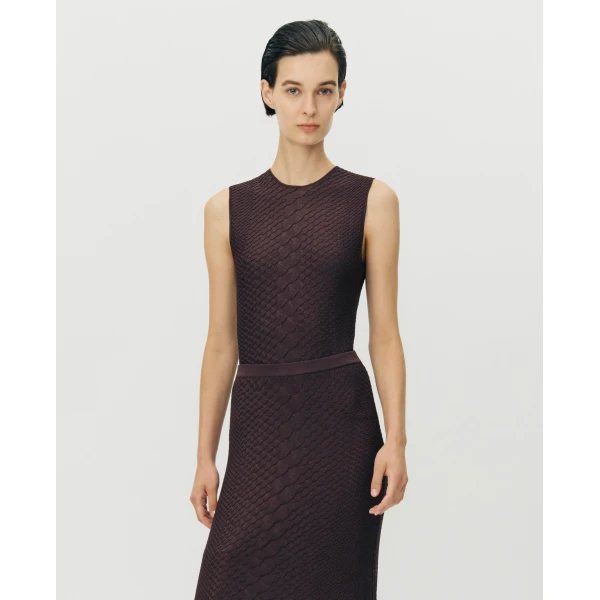 Adam Lippes Divya Shell in Viscose Python, Espresso