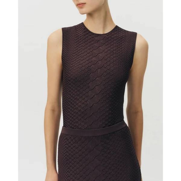 Adam Lippes Divya Shell in Viscose Python, Espresso