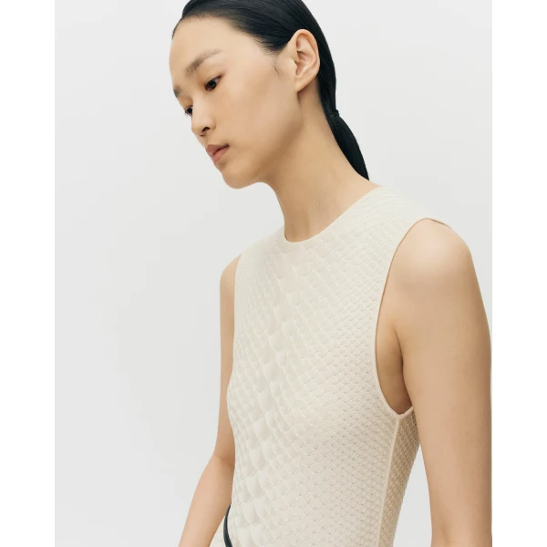 Adam Lippes Divya Shell in Viscose Python, Ivory