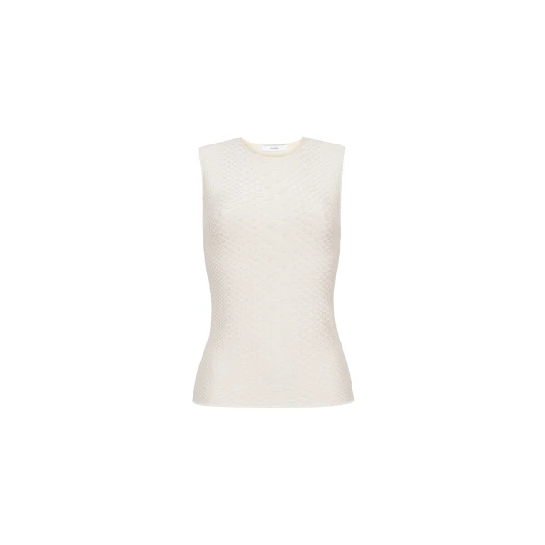 Adam Lippes Divya Shell in Viscose Python, Ivory | Sweaters | Coveti