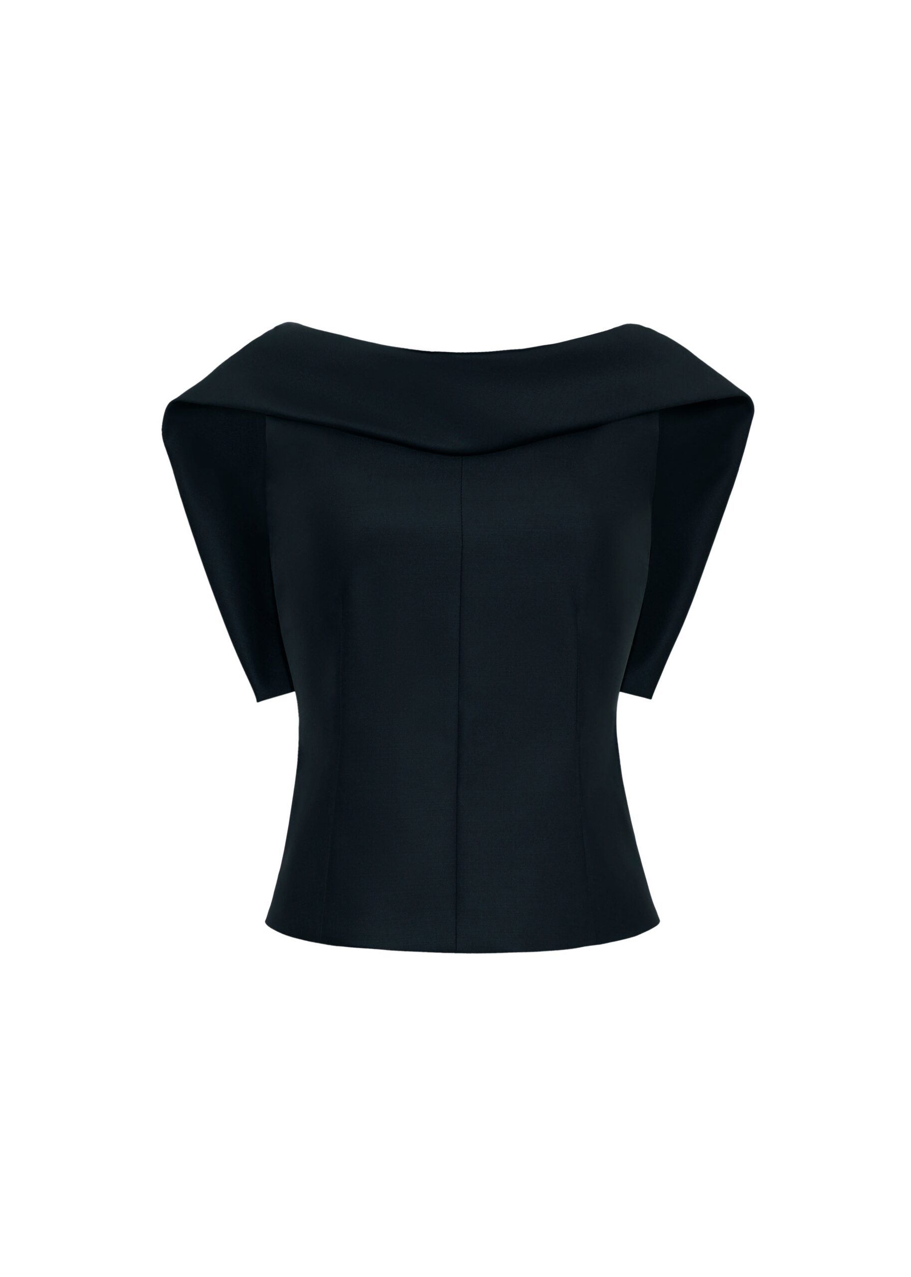 Adam Lippes Fio Top in Stretch Silk Wool, Black Adam Lippes Fio Top in Stretch Silk Wool, Black | Off The Shoulder | Coveti