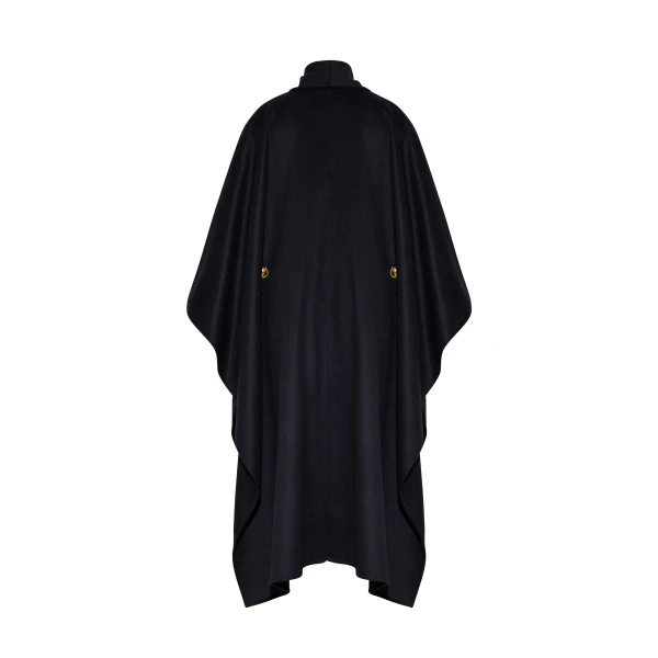 Adam Lippes Hesper Cape in Double-Face Cashmere, Black