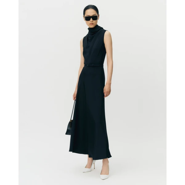 Adam Lippes Isolde Dress in Silk Crepe, Black