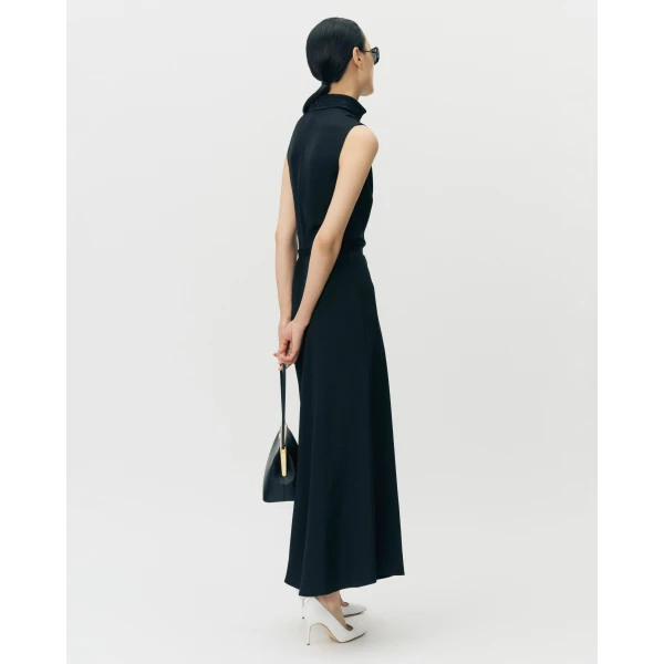 Adam Lippes Isolde Dress in Silk Crepe, Black