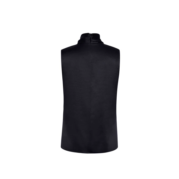 Adam Lippes Kaia Top in Silk Charmeuse, Black