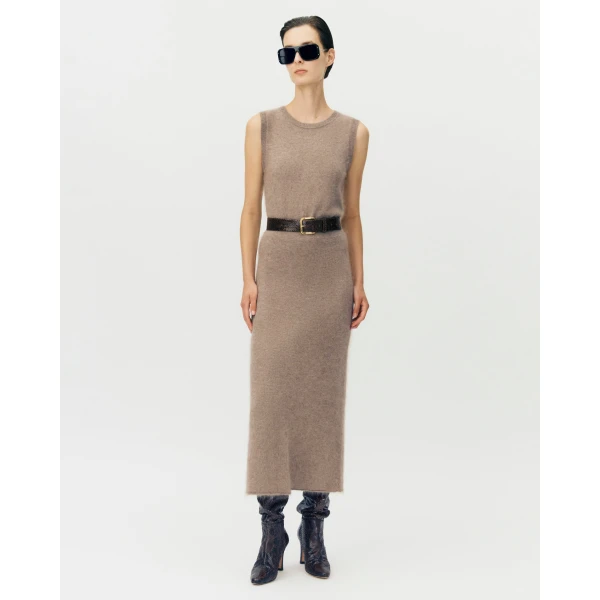 Adam Lippes Levi Skirt in Brushed Cashmere, Barley