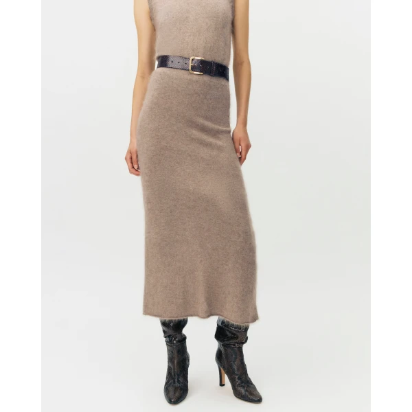 Adam Lippes Levi Skirt in Brushed Cashmere, Barley
