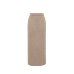 Adam Lippes Levi Skirt in Brushed Cashmere, Barley | Midi Skirts | Coveti