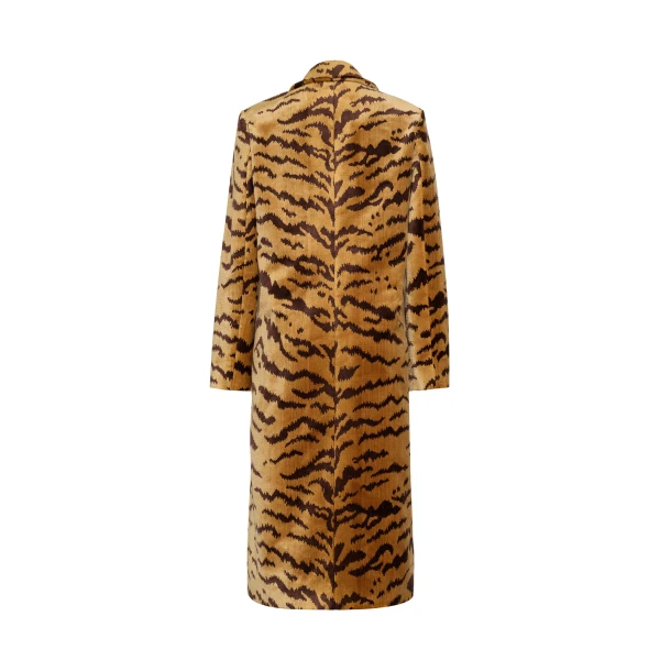 Adam Lippes Margaux Coat in Tiger Jacquard, Tiger