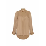 Adam Lippes Mathias Shirt in Silk Charmeuse, Bronze | Shirts | Coveti