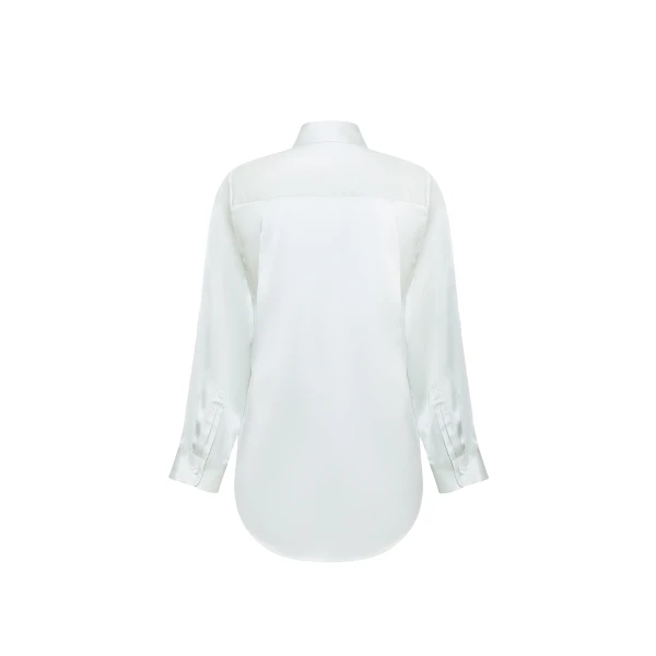 Adam Lippes Mathias Shirt in Silk Charmeuse, Mint