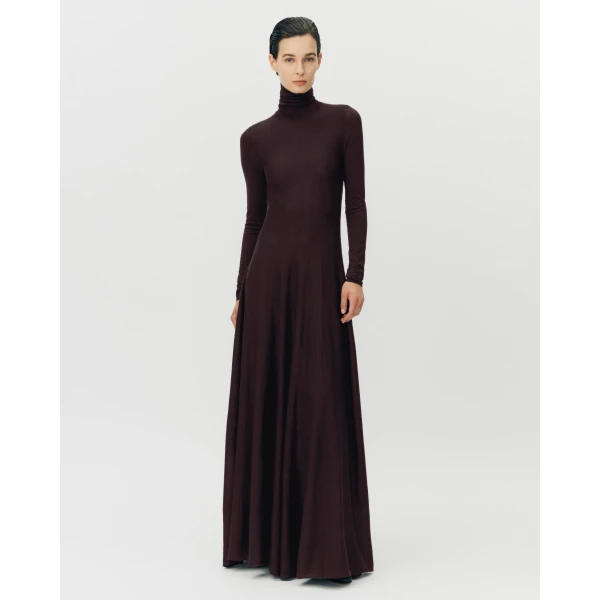 Adam Lippes Naomi Dress Knit in Fine Cashmere, Espresso