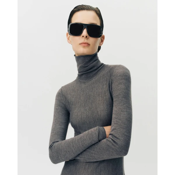 Adam Lippes Naomi Dress Knit in Fine Cashmere, Mink